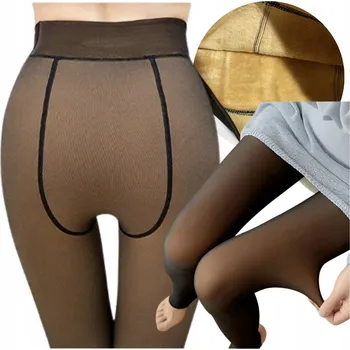 Dámské legíny PUNČOCHÁČE ZATEPLENÉ KALHOTY LEGÍNY S KLÍNEM L/XL 380 DEN TERMO ZIMNÍ