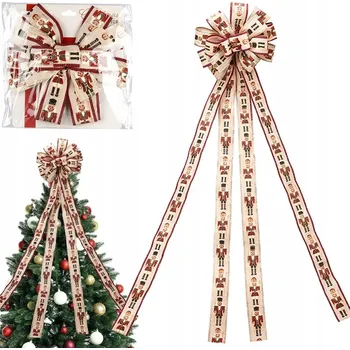 Vánoční dekorace Mašle špička na vánoční stromek 33cm stuha 130cm šampaňská 679862