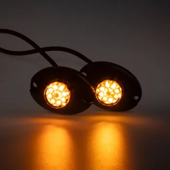 Maják 2x PROFI výstražné LED světlo vnější oranžové, 12-24V, ECE R65