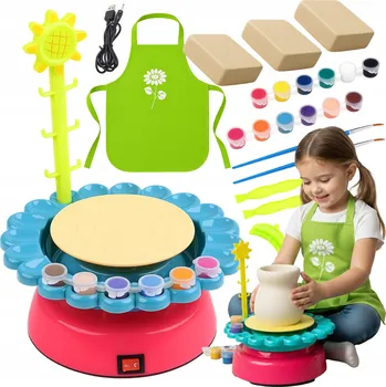 Obraz Hrnčířský kruh se hlínou a barvami - Kreativní sada