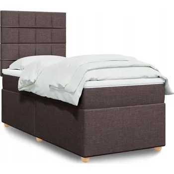 Postel Čalouněná jednolůžková postel VidaXL 90x200 cm, odstíny hnědé