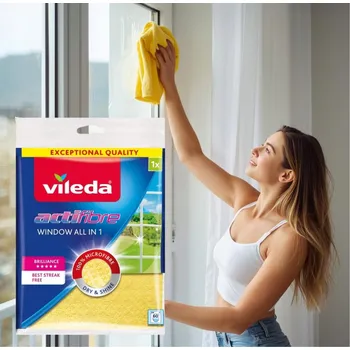 Utěrka Vileda Actifibre utěrka na okna bez Hadřík , savá, 1 Ks 36x32 cm