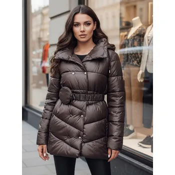 Dámská bunda Dámská prošívaná bunda BLOOM Dstreet TY4517z Barva: Hnědá, Velikost: XXL