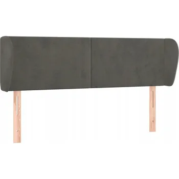 Čelo postele ušák samet 147x23x78/88 cm tmavě šedá