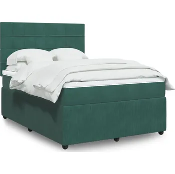 Postel Čalouněná dvoulůžková postel VidaXL 140x190 cm, tmavě betonová / bílá