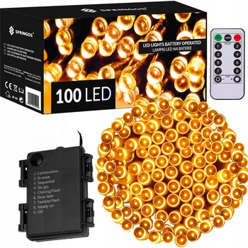 Vánoční dekorace Vánoční osvětlení na stromeček Springos venkovní 10,5 m 51 - 100 světýlek