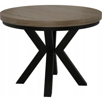 Jídelní stůl STŮL KULATÝ ROZKLÁDACÍ NOHA KOV OBÝVACÍ POKOJ KUCHYNĚ 110cm+2x50cm