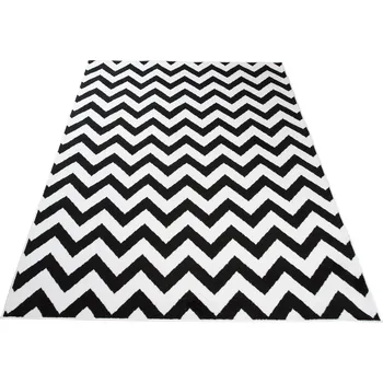 Koberec Makro Abra Moderní kusový koberec CHEAP T238B černý bílý Rozměr: 140x200 cm