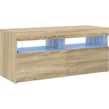 Televizní stolek TV stolek dub sonoma 90x35x40 cm s RGB LED osvětlením