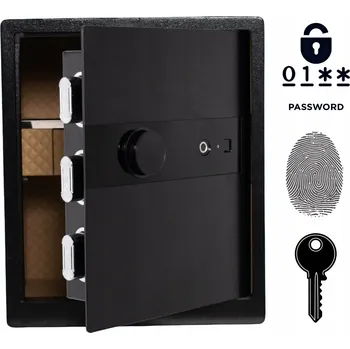 Trezor Pancéřový Domácí Biometrický Trezor na Otisk Prstu Se Zásuvkou 45x38x32 cm