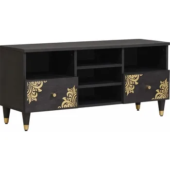 Televizní stolek vidaXL Televizní skříň Černá 100 x 33 x 46 cm Masivní mangové dřevo [4018826]