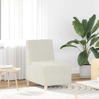 Křeslo vidaXL Modulární pohovka bez područek 55 cm sametová [4108487] Barva: krémová