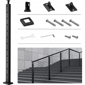 SucceBuy Sloupek zábradlí schodiště s lanky, 106,68 x 2,54 x 5,08 cm, ocel 30°