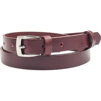 Opasek Vínový dámský kožený opasek Nivasaža elegantní úzký ELG20 Celková délka: 98