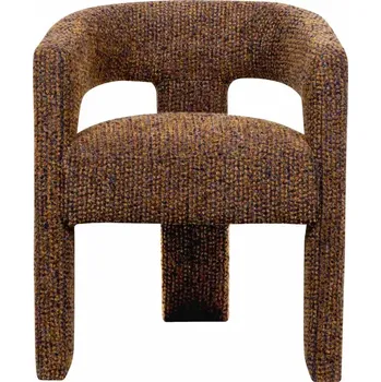 Křeslo Designové čalouněné jídelní křeslo Leith vícebarevné/skořicové