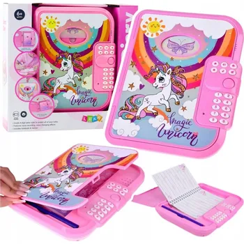 Zápisník Památník Zápisník s Kódem Jednorožec Nahrávání Hlasu Kvíz Melodie Růžový
