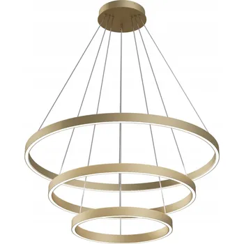 Mosazný lustr 3 kruhy moderní LED neutrální bílá 80cm Maytoni