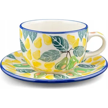 Hrušky Šálek s podšálkem podšálkem 200 ml dekor 3249 Keramika Bolesławiec