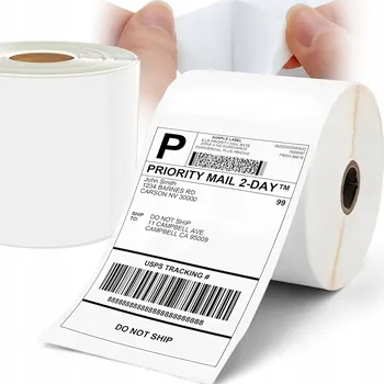 Samolepící etiketa TERMO ETIKETY 100x150 BÍLÉ S PERFORACÍ 500ks KAUČUKOVÉ LEPIDLO