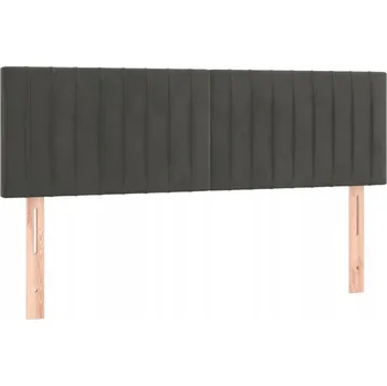 Čelo postele sametové tmavě šedé 144x78/88 cm 2 ks
