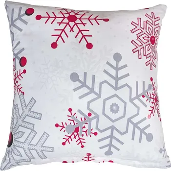 Povlak na dekorativní polštářek DADKA VRACOV Flanelový povlak na polštář 40 x 50 cm vločky šedé