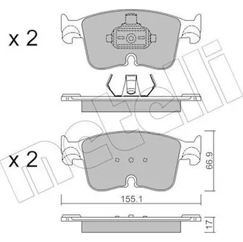 Brzdová destička Sada brzdových destiček, kotoučová brzda METELLI 22-1383-0