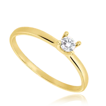 Prsten MINET Zásnubní zlatý prsten s bílým zirkonem Au 585/1000 Velikost prstenu:: 55, Hmotnost (g): 0,8