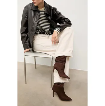 Dámské kozačky Semišové boty Answear.LAB 195076C hnědá 88X, EUR 41