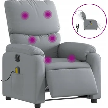 Křeslo Elektrické masážní křeslo světle šedé 75 x 99 x 99 cm