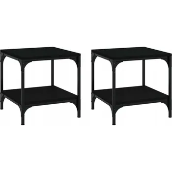Konferenční stolek Černé industriální odkládací stolky 40 x 40 x 40 cm, 2 ks