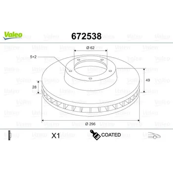 Brzdový kotouč Brzdový kotouč VALEO 672538