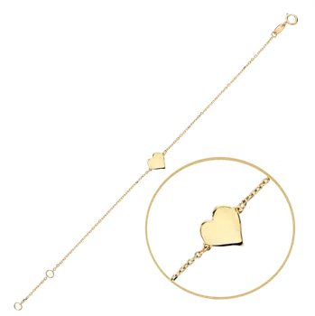 Náramek Olivie Zlatý náramek srdíčko Au 585/1000