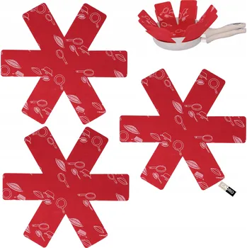 Obraz Podložka / Ochrana mezi pánve a hrnce, filcová, 3 kusy, červená