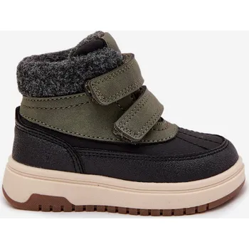 Dívčí sněhule Dětské zimní boty sněhule na suchý zip zeleno-černé Darlene 27