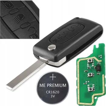 Autoklíč Náhradní obal klíče 3-tlačítkový, PEUGEOT (HU83) + Transpondér