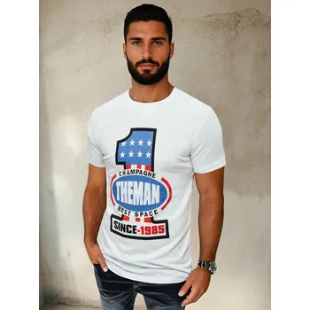 Pánská móda Pánské tričko s potiskem RX4404 Barva: Bílá, Velikost: L