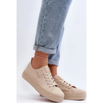 Dámské tenisky Dámské látkové tenisky Staneva Barva: Béžová, Velikost: 36