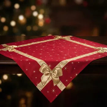 ubrus Vánoční ubrus 97 × 100 cm červeno-zlatý