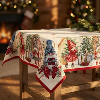 ubrus Vánoční ubrus s trpaslíky FEDERICA 137 × 137 cm