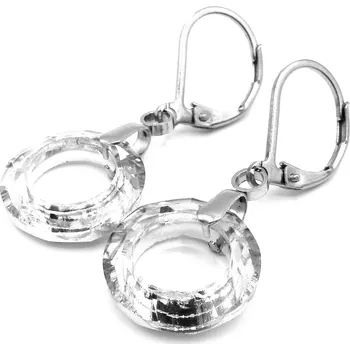 Náušnice RajSperku Dámské náušnice z chirurgické oceli kroužky bílé krystal - elegantní dárkové balení zdarma