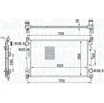 Chladič motoru Chladič, chlazení motoru MAGNETI MARELLI 350213163100