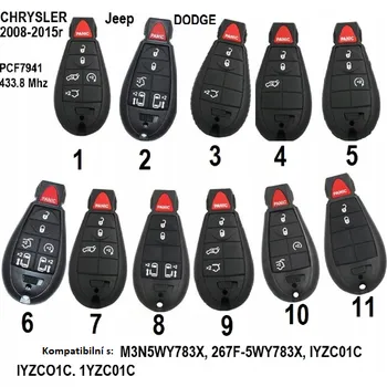 Autoklíč Náhradní obal klíče JEEP, CHRYSLER + Transpondér varianta: 8