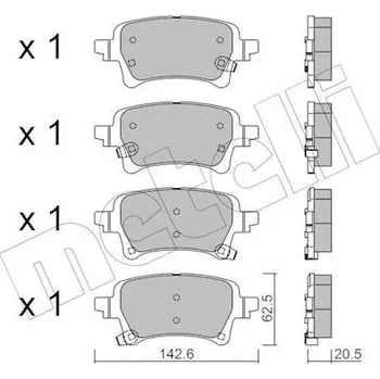 Brzdová destička Sada brzdových destiček, kotoučová brzda METELLI 22-1376-0
