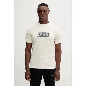 Pánská móda Bavlněné tričko Napapijri S-Box NP0A4I3LN1J1 béžová 80X, vel. XL