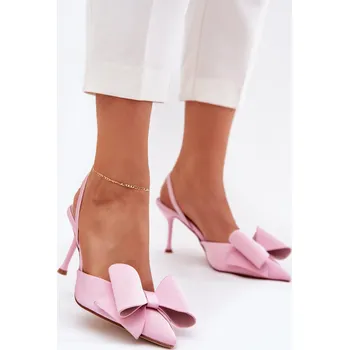 Dámské lodičky Boto Lodičky S Odkrytými Patami A Mašlí Eklevia Barva: Růžová, Velikost: 38