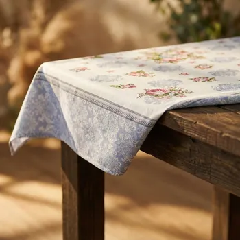 ubrus Ubrus s květy a ornamenty 137 × 180 cm bílo-modrý