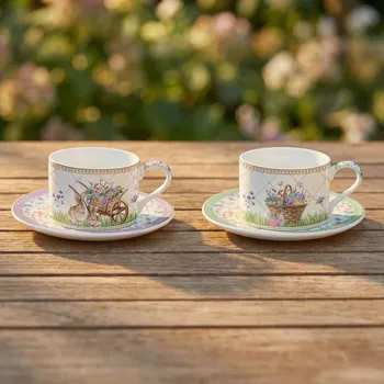 Šálky s podšálky EASY LIFE 240 ml vícebarevné 2 ks