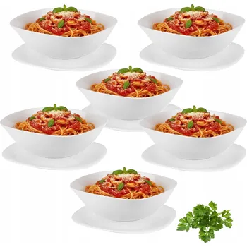 Talíř Snídaňová a dezertní souprava na polévku pro 6 osob, 12 dílů, bílé opálové sklo