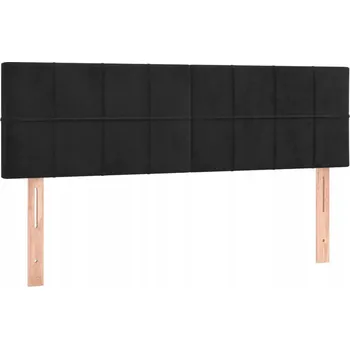 Černé sametové čelo postele 144x78/88cm 2ks