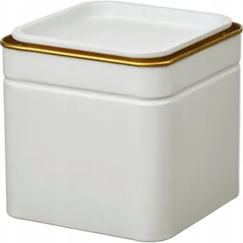 Dóza na potraviny Dóza na kávu, čaj, CUKR, krémová s víkem, IKEA BLOMNING 10x10x10 cm